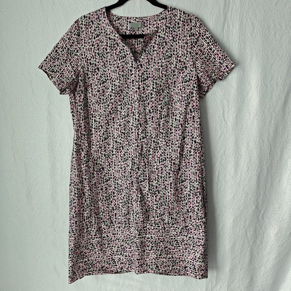 COS Motley Abstract Print Shift Cotton Dress Pockets US 12  EU 42
